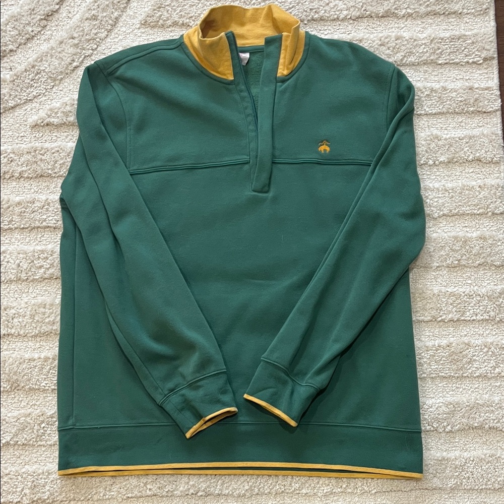 Brooks Brothers Teal and Mustard Zip-Up Hoodie